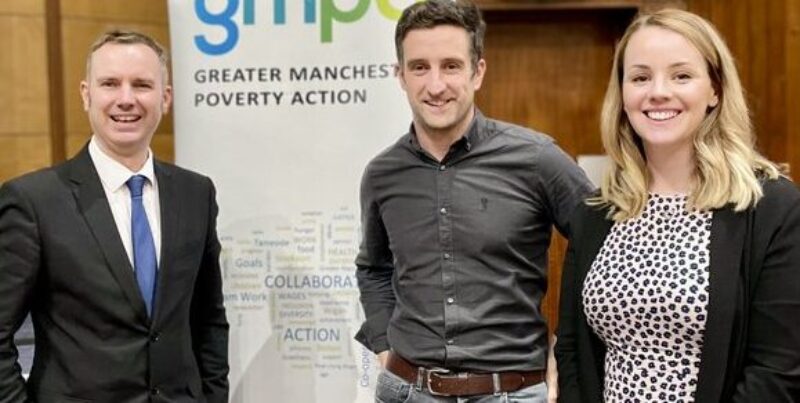 council leader pictured with Graham Whitham and Laura Burgess from GMPA