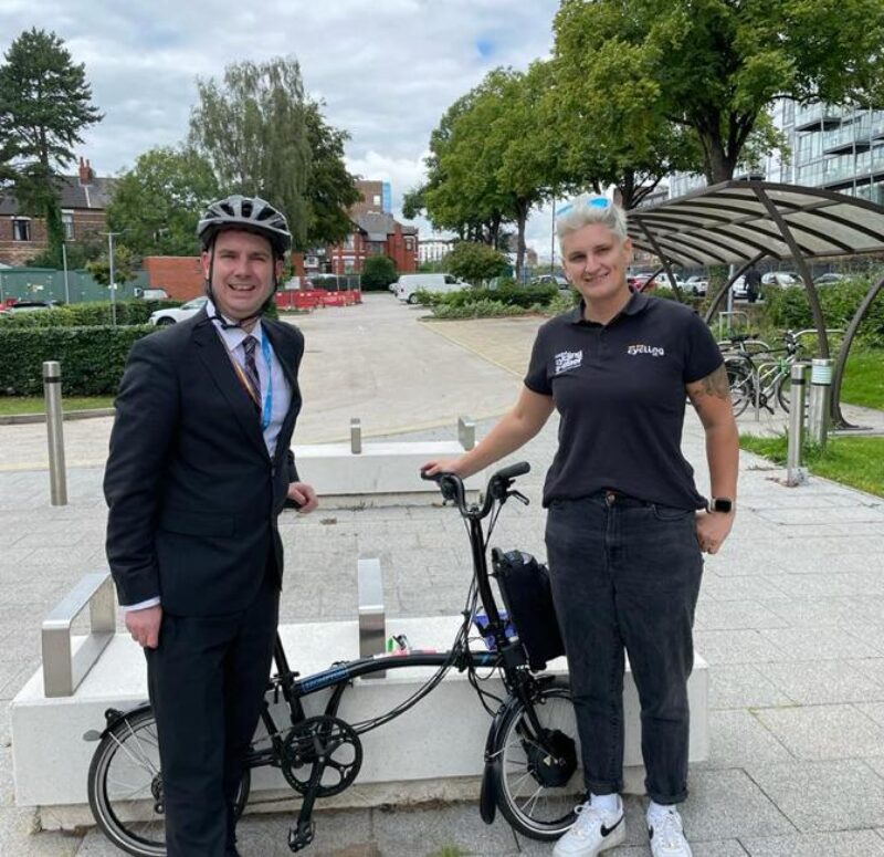 bour leader, Cllr Tom Ross pictured with his e-bike in support of cycle September. 