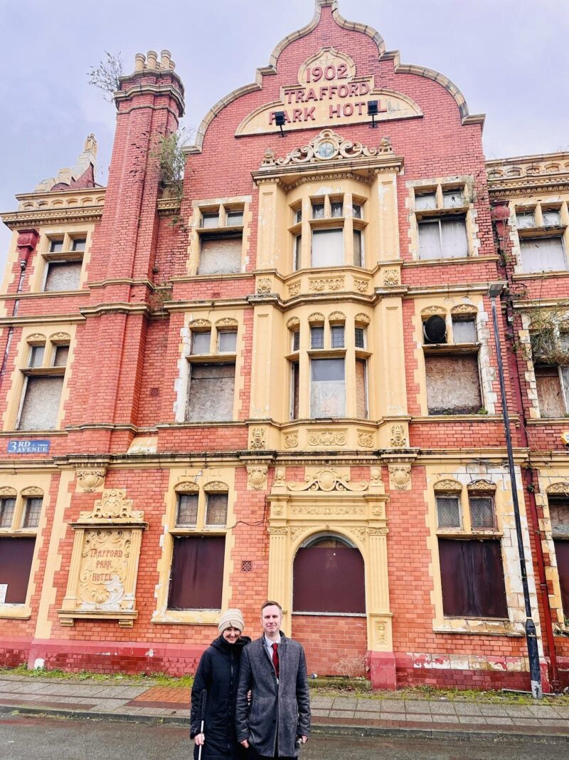 Cllrs Tom Ross and Cath Hynes during their tour of Trafford Park.
