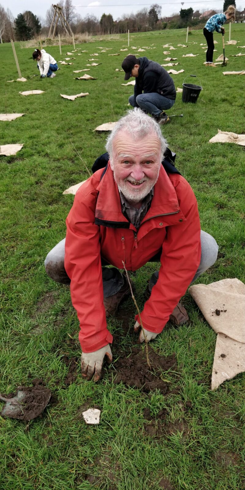 Cllr Mike Cordingley pictured tree planting at Kingsway Park